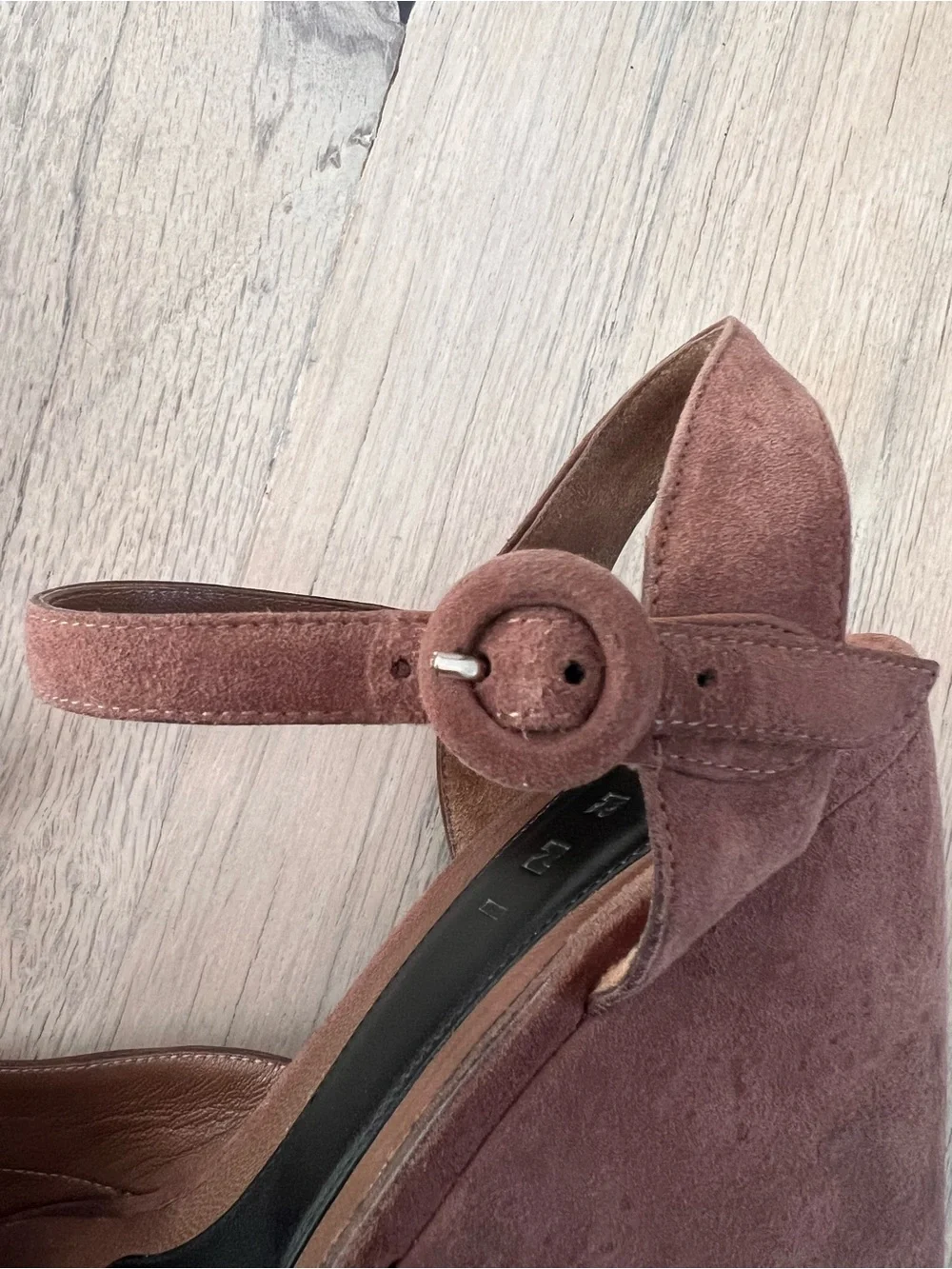 MARNI⚡️Brown suede platform wedge buckle ankle strap sandals size 39EU/9US